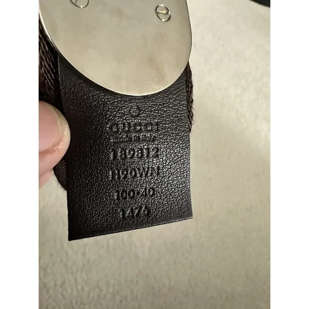 AUTHENTIC GUCCI D RING SIGNATURE CANVAS BELT 189812 H90WN GG SZ 100 40 (USA 34)